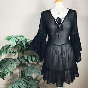 BAND OF GYPSIES bell sleeves peasant boho dress